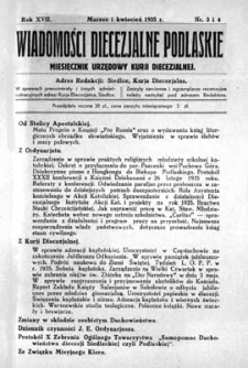 Wiadomości Diecezjalne Podlaskie R. 17 (1935) nr 3-4