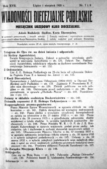 Wiadomości Diecezjalne Podlaskie R. 17 (1935) nr 7-8