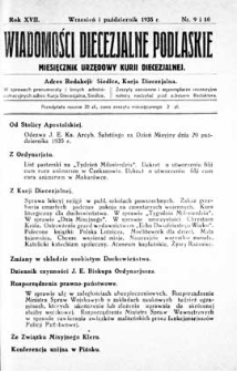 Wiadomości Diecezjalne Podlaskie R. 17 (1935) nr 9-10