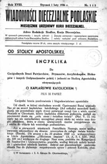 Wiadomości Diecezjalne Podlaskie R. 18 (1936) nr 1-2