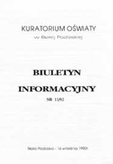 Biuletyn Informacyjny : Kuratorium Oświaty Biała Podlaska R. 1 (1992) nr 11