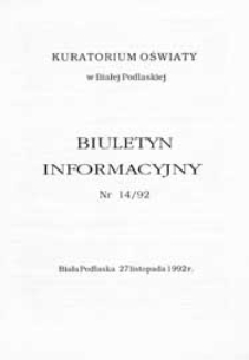 Biuletyn Informacyjny : Kuratorium Oświaty Biała Podlaska R. 1 (1992) nr 14