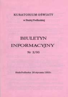 Biuletyn Informacyjny : Kuratorium Oświaty Biała Podlaska R. 2 (1993) nr 2