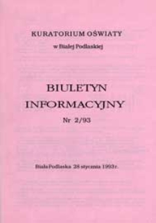Biuletyn Informacyjny : Kuratorium Oświaty Biała Podlaska R. 2 (1993) nr 2