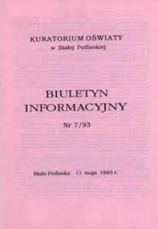 Biuletyn Informacyjny : Kuratorium Oświaty Biała Podlaska R. 2 (1993) nr 7