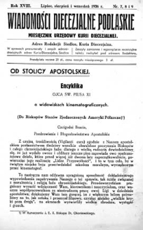 Wiadomości Diecezjalne Podlaskie R. 18 (1936) nr 7-8-9