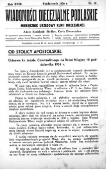 Wiadomości Diecezjalne Podlaskie R. 18 (1936) nr 10