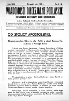 Wiadomości Diecezjalne Podlaskie R. 19 (1937) nr 1-2