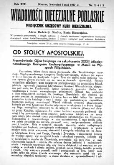 Wiadomości Diecezjalne Podlaskie R. 19 (1937) nr 3-4-5