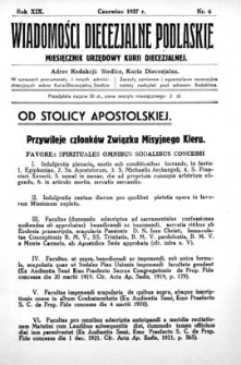 Wiadomości Diecezjalne Podlaskie R. 19 (1937) nr 6
