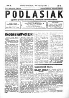 Podlasiak : tygodnik polityczno-społeczno-narodowy, poświęcony sprawom ludu podlaskiego R. 10 (1931) nr 18