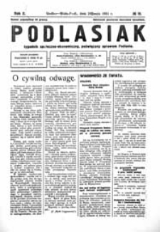 Podlasiak : tygodnik polityczno-społeczno-narodowy, poświęcony sprawom ludu podlaskiego R. 10 (1931) nr 19