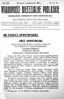 Wiadomości Diecezjalne Podlaskie R. 19 (1937) nr 9-10