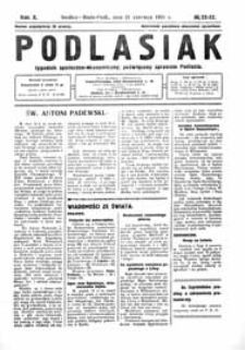 Podlasiak : tygodnik polityczno-społeczno-narodowy, poświęcony sprawom ludu podlaskiego R. 10 (1931) nr 22/23