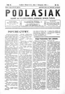 Podlasiak : tygodnik polityczno-społeczno-narodowy, poświęcony sprawom ludu podlaskiego R. 10 (1931) nr 36