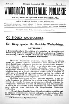 Wiadomości Diecezjalne Podlaskie R. 19 (1937) nr 11-12
