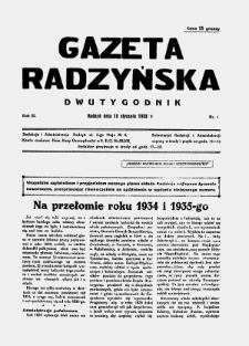 Gazeta Radzyńska R. 3 (1935) nr 1