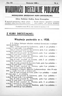 Wiadomości Diecezjalne Podlaskie R. 20 (1938) nr 4