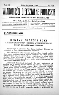 Wiadomości Diecezjalne Podlaskie R. 20 (1938) nr 7-8