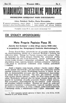 Wiadomości Diecezjalne Podlaskie R. 20 (1938) nr 9