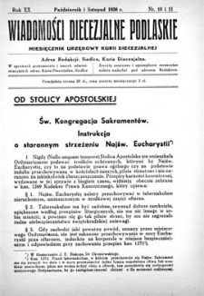 Wiadomości Diecezjalne Podlaskie R. 20 (1938) nr 10-11