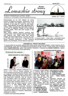 Łomaskie Strony : biuletyn mieszkańc&oacute;w Łomaz i okolic R. 2 (2010) nr 1 (3)