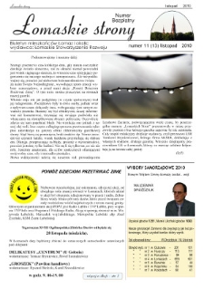 Łomaskie Strony : biuletyn mieszkańc&oacute;w Łomaz i okolic R. 2 (2010) nr 11 (13)