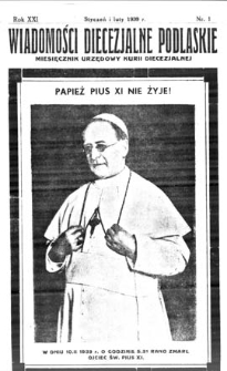 Wiadomości Diecezjalne Podlaskie R. 21 (1939) nr1-2