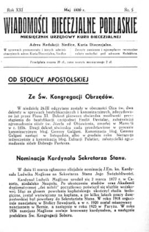 Wiadomości Diecezjalne Podlaskie R. 21 (1939) nr 5