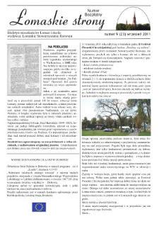 Łomaskie Strony : biuletyn mieszkańc&oacute;w Łomaz i okolic R. 3 (2011) nr 9 (23)