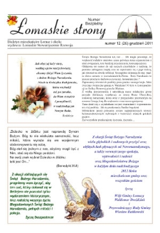 Łomaskie Strony : biuletyn mieszkańc&oacute;w Łomaz i okolic R. 3 (2011) nr 12 (26)