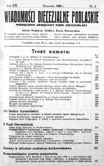 Wiadomości Diecezjalne Podlaskie R. 21 (1939) nr 6