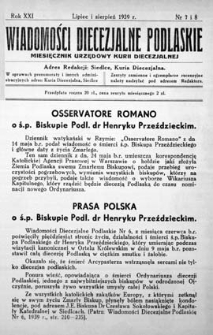 Wiadomości Diecezjalne Podlaskie R. 21 (1939) nr 7-8