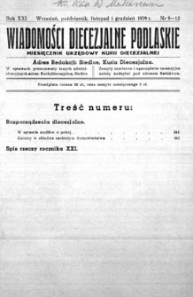 Wiadomości Diecezjalne Podlaskie R. 21 (1939) nr 9-12
