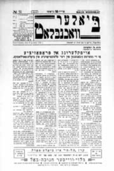 Bialer Wochenblat : organ fur der cjonistyszer organizacje in Bialer Podlaska R. 2 (1935) nr 51