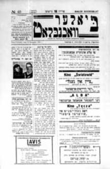 Bialer Wochenblat : organ fur der cjonistyszer organizacje in Bialer Podlaska R. 3 (1936) nr 40