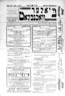 Bialer Wochenblat : organ fur der cjonistyszer organizacje in Bialer Podlaska R. 4 (1937) nr 19/20