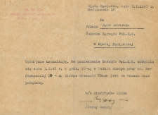 Zaproszenie Polskiego Komitetu Opiekuńczego w Białej Podlaskiej na posiedzenie Zarządu