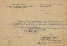 Zaproszenie Powiatowego Komitetu Pomocy Warszawie i Ofiarom Wojny w Białej Podlaskiej na zebranie komitetu skierowane do Jana Makaruka