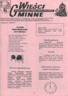 Wieści Gminne : biuletyn Urzędu Gminy w Białej Podlaskiej R. 1 (1995) nr 12