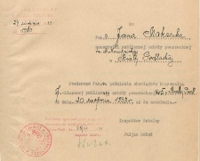 Odpis pisma Inspektora Szkolnego w Białej Podlaskiej o powierzeniu Janowi Makarukowi funkcji kierownika publicznej szkoły powszechnej nr 5 w Białej Podlaskiej