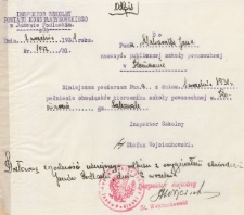 Odpis pisma Inspektora Szkolnego pow. Konstantynowskiego o powierzeniu Janowi Makarukowi funkcji kierownika szkoły w Komarnie, gm. Zakanale