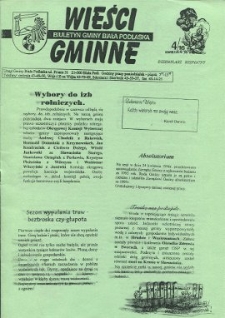 Wieści Gminne : biuletyn Urzędu Gminy w Białej Podlaskiej R. 2 (1996) nr 4