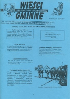 Wieści Gminne : biuletyn Urzędu Gminy w Białej Podlaskiej R. 2 (1996) nr 5