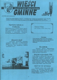 Wieści Gminne : biuletyn Urzędu Gminy w Białej Podlaskiej R. 2 (1996) nr 8