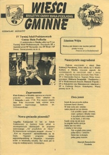 Wieści Gminne : biuletyn Urzędu Gminy w Białej Podlaskiej R. 2 (1996) nr 10