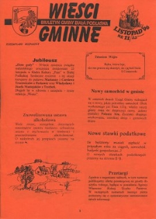 Wieści Gminne : biuletyn Urzędu Gminy w Białej Podlaskiej R. 2 (1996) nr 11