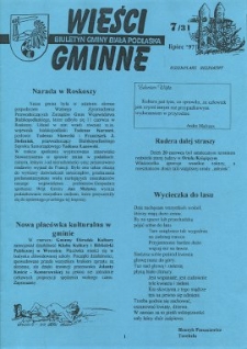 Wieści Gminne : biuletyn Urzędu Gminy w Białej Podlaskiej R. 3 (1997) nr 7