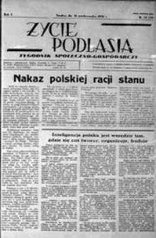 Życie Podlasia: pismo społeczno-gospodarcze R. 5 (1938) nr 32 (224)