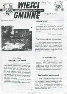 Wieści Gminne : biuletyn Urzędu Gminy w Białej Podlaskiej R. 3 (1997) nr 8